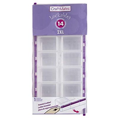 Craft Mates Craftmates Organizador de cuentas y contenedor de almacenamiento para manualidades y más, 14 compartimentos de bloqueo, (pantalla) Craft Mates Craftmates Organizador de cuentas y contenedor de almacenamiento para manualidades y más, 14 compartimentos de bloqueo, (pantalla)