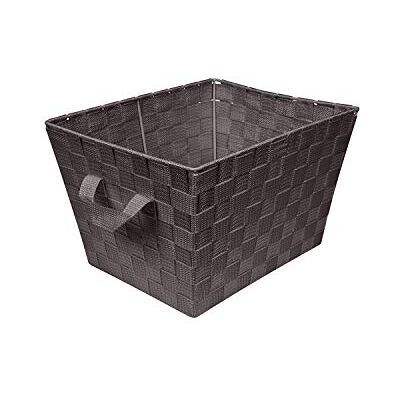 Simplify Cesta de almacenamiento tejida para armario y estantes, ideal para guardar objetos pequeños y grandes, materiales sintéticos, Marrón chocolate, 1 pack Simplify Cesta de almacenamiento tejida para armario y estantes, ideal para guardar objetos pequeños y grandes, materiales sintéticos, Marrón chocolate, 1 pack