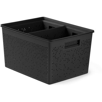 Tatay Cajas Organizadoras Bohol 30x39x21,5 cm Diseño Ventilado Cajas Organizadoras Set de 4 Piezas Plástico Reciclado Diseño Apilable Diseño Modular Asas Integradas, Negro Tatay Cajas Organizadoras Bohol 30x39x21,5 cm Diseño Ventilado Cajas Organizadoras Set de 4 Piezas Plástico Reciclado Diseño Apilable Diseño Modular Asas Integradas, Negro