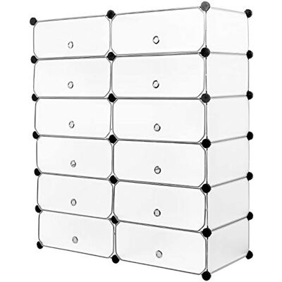 MEERVEIL - 12-Cube Modular - Negro - Zapatero MEERVEIL - 12-Cube Modular - Negro - Zapatero