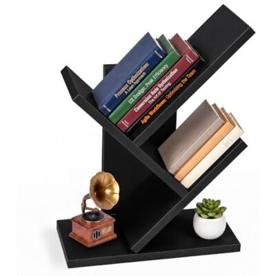 VOUNOT ® Estantería de Árbol Librería Vertical de Pie 3 Niveles 40.5cm Negro Estante para Libros Organizador Ahorra Espacio Antivuelco Almacenamiento para CD DVD Álbumes Salón Dormitorio Estudio Oficina VOUNOT ® Estantería de Árbol Librería Vertical de Pie 3 Niveles 40.5cm Negro Estante para Libros Organizador Ahorra Espacio Antivuelco Almacenamiento para CD DVD Álbumes Salón Dormitorio Estudio Oficina