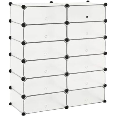 vidaXL Zapatero Apilable 12 Compartimentos Blanco Mueble Organizador Zapatos vidaXL Zapatero Apilable 12 Compartimentos Blanco Mueble Organizador Zapatos