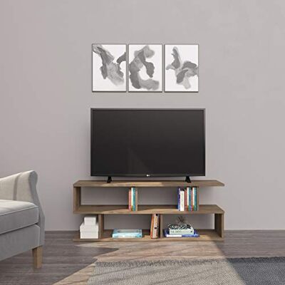 Homemania Mueble para TV, aglomerado melamínico, Nogal Homemania Mueble para TV, aglomerado melamínico, Nogal
