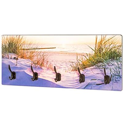 HAKU Perchero de pared Motivo, negro, MDF, metal Dim.: AN 70,00 cm x AL 30,00 cm x P 7,00 cm, Estilo: Moderno HAKU Perchero de pared Motivo, negro, MDF, metal Dim.: AN 70,00 cm x AL 30,00 cm x P 7,00 cm, Estilo: Moderno