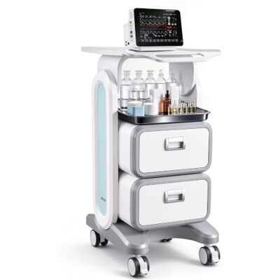 VEVOR Carros de Laboratorio de 3 Niveles Carro Médico con 2 Cajones, 1 Bandeja Superior y 4 Ruedas Silenciosas Carro Médico Móvil con Material ABS para Laboratorio, Clínica, Hospital, Blanco VEVOR Carros de Laboratorio de 3 Niveles Carro Médico con 2 Cajones, 1 Bandeja Superior y 4 Ruedas Silenciosas Carro Médico Móvil con Material ABS para Laboratorio, Clínica, Hospital, Blanco