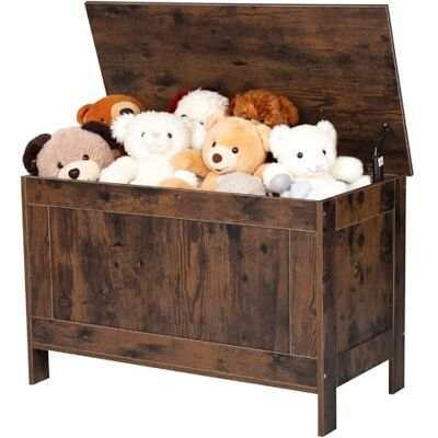 VEVOR Banco de Almacenaje Infantil Multifuncional, Hecho de MDF, Caja de Juguetes de Madera, con Bisagra de Seguridad, Arcón para Sala de Juegos, Salón o Recibidor, 754 x 389 x 480 mm, Marrón VEVOR Banco de Almacenaje Infantil Multifuncional, Hecho de MDF, Caja de Juguetes de Madera, con Bisagra de Seguridad, Arcón para Sala de Juegos, Salón o Recibidor, 754 x 389 x 480 mm, Marrón