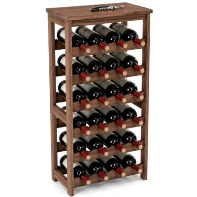 Relaxdays estante para vino de madera de nogal, 82 x 40 x 24 cm soporte de pie, 24 botellas, marrón Relaxdays estante para vino de madera de nogal, 82 x 40 x 24 cm soporte de pie, 24 botellas, marrón