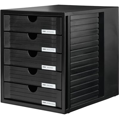 HAN -Bürogeräte Bandeja de correo apilable tamaño 27.5 x 32 x 33 cm color negro HAN -Bürogeräte Bandeja de correo apilable tamaño 27.5 x 32 x 33 cm color negro