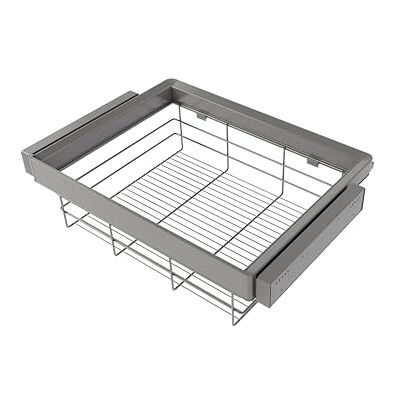 EMUCA Kit de cajón de alambre y bastidor regulable Quartz para armarios, guías de cierre suave y extracción total, Módulo 70cm, Acabado Titanio EMUCA Kit de cajón de alambre y bastidor regulable Quartz para armarios, guías de cierre suave y extracción total, Módulo 70cm, Acabado Titanio