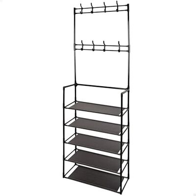 AKTIVE MAX Home Armario Abierto, 60x25x173 cm, Peso máximo soportado 14 kg, con 5 baldas, 16 Perchas para Colgar, para Entrada, Dormitorio, Organizador de Ropa () AKTIVE MAX Home Armario Abierto, 60x25x173 cm, Peso máximo soportado 14 kg, con 5 baldas, 16 Perchas para Colgar, para Entrada, Dormitorio, Organizador de Ropa ()
