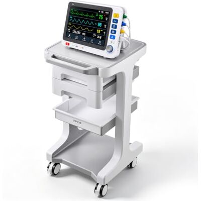 VEVOR Carro de Laboratorio con Ruedas Capacidad de Carga 50 kg Carro Médico Carrito Auxiliar para Clínica, Hospital, Salón de Belleza, 3 Niveles, con 2 Cajones de Almacenamiento, Kit de Instalación VEVOR Carro de Laboratorio con Ruedas Capacidad de Carga 50 kg Carro Médico Carrito Auxiliar para Clínica, Hospital, Salón de Belleza, 3 Niveles, con 2 Cajones de Almacenamiento, Kit de Instalación