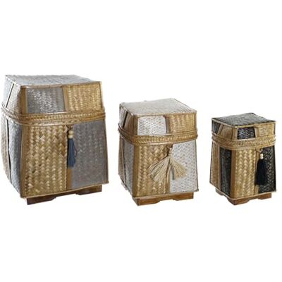 ZOMTOON CESTA SET 3 BAMBU 33X33X40 NATURAL ZOMTOON CESTA SET 3 BAMBU 33X33X40 NATURAL