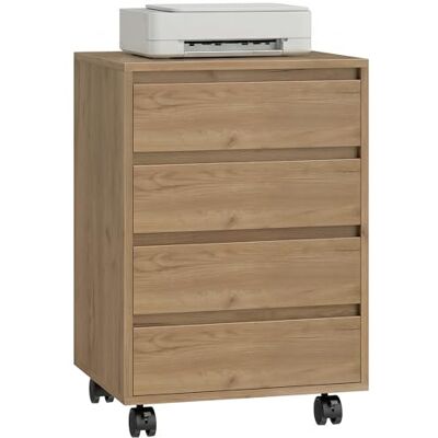 HOMCOM Cajonera de Oficina Cajonera de Escritorio 46x40x65 cm Marrón HOMCOM Cajonera de Oficina Cajonera de Escritorio 46x40x65 cm Marrón