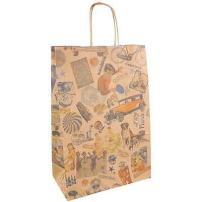 Garcia de Pou García de Pou Bolsas Sos con Asas Vintage, Natural Kraft, 80 G/M2, 20 + 10 x 29 cm, Marrón Garcia de Pou García de Pou Bolsas Sos con Asas Vintage, Natural Kraft, 80 G/M2, 20 + 10 x 29 cm, Marrón