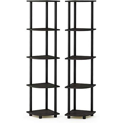 Furinno Besi Estante Industrial Multiusos de 3 Niveles con Marco de Metal, Color Nogal Furinno Besi Estante Industrial Multiusos de 3 Niveles con Marco de Metal, Color Nogal