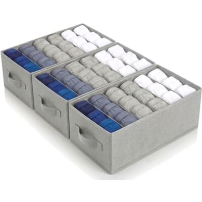 edihome , , Separadores de Cajones para Camisetas y Ropa Interior, con Compartimentos, Cajas Organizadoras Armarios (Gris Claro, Pack 3-6 Compartimentos) edihome , , Separadores de Cajones para Camisetas y Ropa Interior, con Compartimentos, Cajas Organizadoras Armarios (Gris Claro, Pack 3-6 Compartimentos)