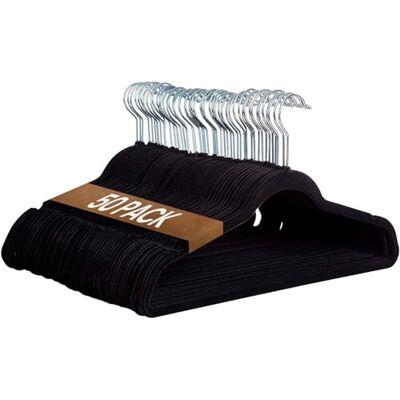 Perchas de terciopelo negras EDIHOME - 50 Uds Perchas de terciopelo negras EDIHOME - 50 Uds