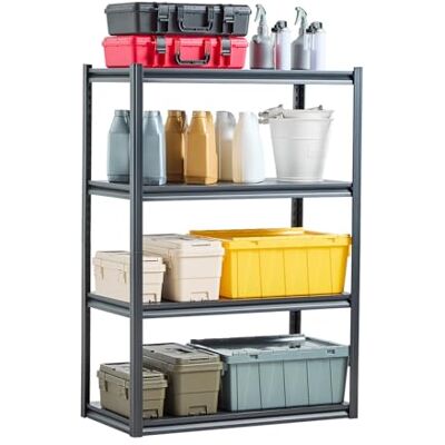 VEVOR Estantes de Almacenamiento de 4 Niveles de 508 x 1016 x 1447,8 mm Capacidad de Carga Total de 1088,6 kg, Estantes de Metal Ajustables para Garaje, Cocina, Almacén, Sótano, Trastero, Negro VEVOR Estantes de Almacenamiento de 4 Niveles de 508 x 1016 x 1447,8 mm Capacidad de Carga Total de 1088,6 kg, Estantes de Metal Ajustables para Garaje, Cocina, Almacén, Sótano, Trastero, Negro