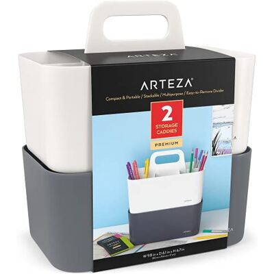 ARTEZA Carrito de Almacenamiento, Gris y Marfil, Pack de 2 ARTEZA Carrito de Almacenamiento, Gris y Marfil, Pack de 2