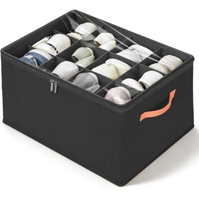 Romon Organizador Zapatos Plegable Para 12 Pares Con Tapa Transparente Y Asas, Ahorro De Espacio, Para Armario Y Entrada, Negro Romon Organizador Zapatos Plegable Para 12 Pares Con Tapa Transparente Y Asas, Ahorro De Espacio, Para Armario Y Entrada, Negro