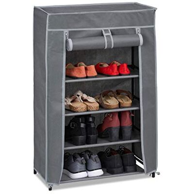 Relaxdays Zapatero Tela, 5 Baldas, 15 Pares, Funda Extraíble, Estantería Zapatos, 90 x 60 x 30 cm, Color Antracita Relaxdays Zapatero Tela, 5 Baldas, 15 Pares, Funda Extraíble, Estantería Zapatos, 90 x 60 x 30 cm, Color Antracita