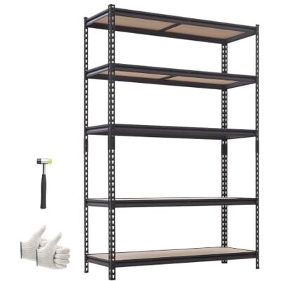 VEVOR Estantería Almacenaje Metálica de 5 Niveles 1228 x 459 x 1813 mm Estantería Multiusos Altura Ajustable, Capacidad 907kg en Total con Estructura Acero para Trastero Garaje Sótano Dormitorio VEVOR Estantería Almacenaje Metálica de 5 Niveles 1228 x 459 x 1813 mm Estantería Multiusos Altura Ajustable, Capacidad 907kg en Total con Estructura Acero para Trastero Garaje Sótano Dormitorio
