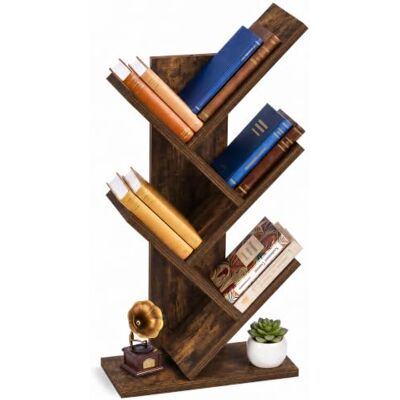 VOUNOT ® Estantería de Árbol Librería Vertical 5 Niveles 60cm Marrón Rústico Estante para Libros Organizador Ahorra Espacio Antivuelco Almacenamiento para CD DVD Álbumes Salón Dormitorio Estudio Oficina VOUNOT ® Estantería de Árbol Librería Vertical 5 Niveles 60cm Marrón Rústico Estante para Libros Organizador Ahorra Espacio Antivuelco Almacenamiento para CD DVD Álbumes Salón Dormitorio Estudio Oficina
