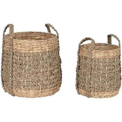 Fijalo - Juego de 2 cestas Fibra Seagrass 35x35x45 - Basket Set Fijalo - Juego de 2 cestas Fibra Seagrass 35x35x45 - Basket Set