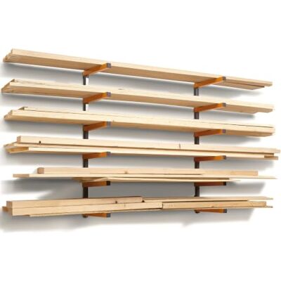 BORA Organizador de Madera 6 Niveles Montaje Pared Garaje Taller – Estante Mural de Acero para Almacenamiento BORA Organizador de Madera 6 Niveles Montaje Pared Garaje Taller – Estante Mural de Acero para Almacenamiento