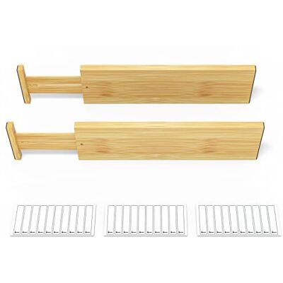 SpaceAid Separadores de cajones de bambú de 4 pulgadas de alto con etiquetas, organizadores de cajones ajustables de cocina, organización expandible para el hogar, oficina, aparadores y baño, 4 SpaceAid Separadores de cajones de bambú de 4 pulgadas de alto con etiquetas, organizadores de cajones ajustables de cocina, organización expandible para el hogar, oficina, aparadores y baño, 4