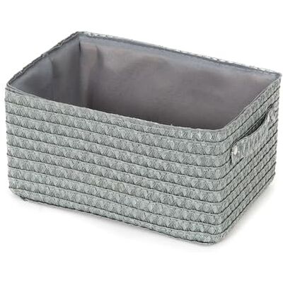Compactor Cesta de Almacenamiento con Asas. Gama Lilou. Material: Polipropileno Tejido y cartón. Dim. 23 x 15 x 12 cm. Color Gris. Compactor Cesta de Almacenamiento con Asas. Gama Lilou. Material: Polipropileno Tejido y cartón. Dim. 23 x 15 x 12 cm. Color Gris.