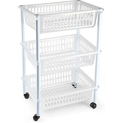 AC Carrito verdulero Modelo PLFT de plástico con 3 Niveles y Ruedas, cestas apilables portaobjetos, Frutas, Verduras, Cocina, baño (Transparente 61 x 40 x 30 cm) AC Carrito verdulero Modelo PLFT de plástico con 3 Niveles y Ruedas, cestas apilables portaobjetos, Frutas, Verduras, Cocina, baño (Transparente 61 x 40 x 30 cm)