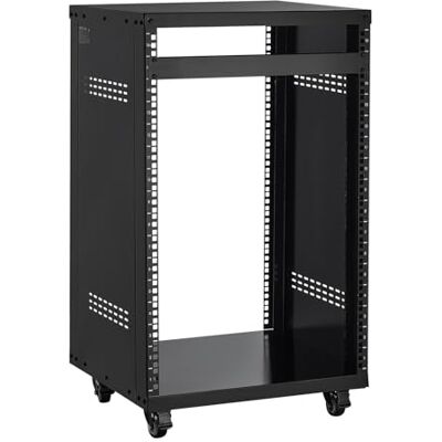VEVOR Rack AV de 16U, Capacidad Máxima de 90,7 kg, Rack para Estudio de Grabación Doméstico con Ruedas Bloqueables, Diseño de Ventilación Especial, para Equipos de Audio/Video/Música de 48,26 cm VEVOR Rack AV de 16U, Capacidad Máxima de 90,7 kg, Rack para Estudio de Grabación Doméstico con Ruedas Bloqueables, Diseño de Ventilación Especial, para Equipos de Audio/Video/Música de 48,26 cm