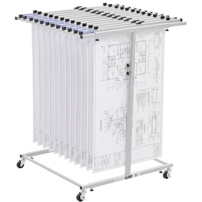 VEVOR Soporte de Almacenamiento para Planos, Estante Colgante para Blueprints, sin Abrazaderas, Móvil con Ruedas, Organizador para Mapas Carteles Archivos, para Ingeniería Construcción Oficina Hogar VEVOR Soporte de Almacenamiento para Planos, Estante Colgante para Blueprints, sin Abrazaderas, Móvil con Ruedas, Organizador para Mapas Carteles Archivos, para Ingeniería Construcción Oficina Hogar