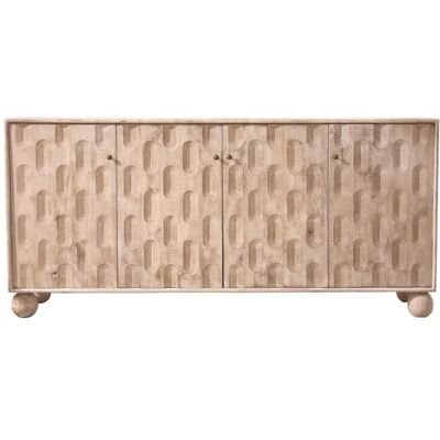 DRW Aparador de Madera con 4 Puertas Natural 170x40x78cm DRW Aparador de Madera con 4 Puertas Natural 170x40x78cm