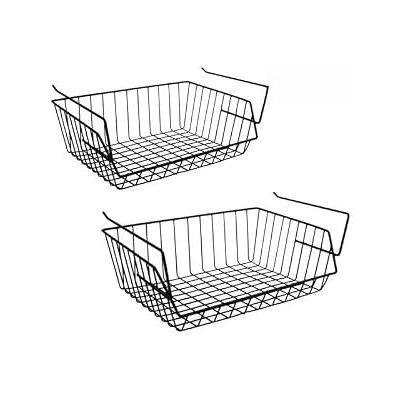 MSV Juego de 2 cestas de Almacenamiento bajo Estante 40x27x17,5 cm en Acero Negro Mate MSV Juego de 2 cestas de Almacenamiento bajo Estante 40x27x17,5 cm en Acero Negro Mate