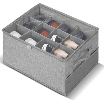 Romon Cajas Para Zapatos, Organizador Zapatos Armario Ahorro Espacio Bin con Tapas Transparentes Apilable Plegable Shoe Zapato Estante del Gabinete Cubby para Armario para Camisas Vaqueros Calcetines Romon Cajas Para Zapatos, Organizador Zapatos Armario Ahorro Espacio Bin con Tapas Transparentes Apilable Plegable Shoe Zapato Estante del Gabinete Cubby para Armario para Camisas Vaqueros Calcetines