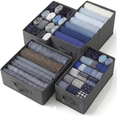 edihome , , Separadores de Cajones para Camisetas y Ropa Interior, con Compartimentos, Cajas Organizadoras Armarios Plegables para Ordenar Cajones (Gris Oscuro, Pack 4 Mix) edihome , , Separadores de Cajones para Camisetas y Ropa Interior, con Compartimentos, Cajas Organizadoras Armarios Plegables para Ordenar Cajones (Gris Oscuro, Pack 4 Mix)