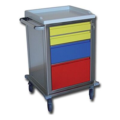 GIMA acero inoxidable carrito Modular, 2 cajones pequeños y 1 mediana y 1 grande, 67 cm longitud x 63 cm ancho x 104 cm Altura GIMA acero inoxidable carrito Modular, 2 cajones pequeños y 1 mediana y 1 grande, 67 cm longitud x 63 cm ancho x 104 cm Altura