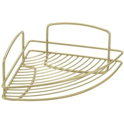 Metaltex Estante de Esquina de una Sola Planta Serie Brass, Hierro, latón, 1 Piano Metaltex Estante de Esquina de una Sola Planta Serie Brass, Hierro, latón, 1 Piano