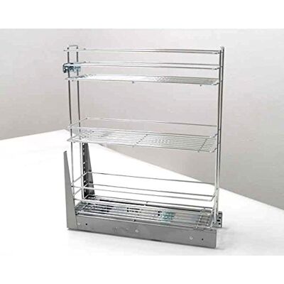 GTV Cesta Extraíble para Mueble de Cocina 600mm, , con Cierre Suave Amortiguado, Guías de Extracción Total, Organizador para Armario Bajo, Acero Cromado GTV Cesta Extraíble para Mueble de Cocina 600mm, , con Cierre Suave Amortiguado, Guías de Extracción Total, Organizador para Armario Bajo, Acero Cromado