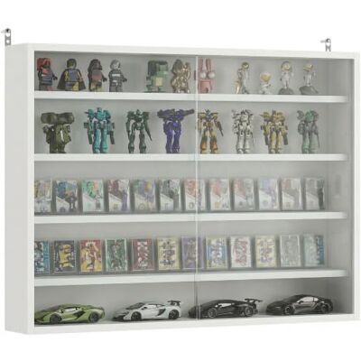 HOMCOM Vitrina Expositora para Colecciones 80x9,5x60 cm Blanco HOMCOM Vitrina Expositora para Colecciones 80x9,5x60 cm Blanco