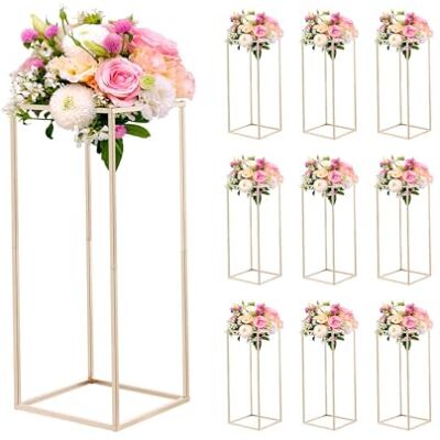 VEVOR Soporte Dorado Francés Floral para Bodas, en Forma de Columna, con Tornillos Ocultos, Estante Rectangular Cúbico para Exhibición de Flores en Fiestas Cumpleaños Hogar, 250 x 250 x 600 mm, 10 uds VEVOR Soporte Dorado Francés Floral para Bodas, en Forma de Columna, con Tornillos Ocultos, Estante Rectangular Cúbico para Exhibición de Flores en Fiestas Cumpleaños Hogar, 250 x 250 x 600 mm, 10 uds