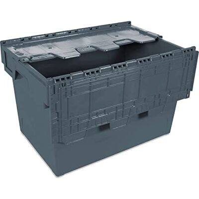 Tayg - Eurocaja con Tapa para Almacén y Transporte, Gris, 60x40x34cm () Tayg - Eurocaja con Tapa para Almacén y Transporte, Gris, 60x40x34cm ()