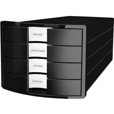 HAN cajones caja Impuls, DIN A4/C4, 4 cajones cerrados, negro HAN cajones caja Impuls, DIN A4/C4, 4 cajones cerrados, negro