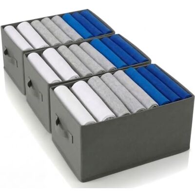 edihome , , Separadores de Cajones para Camisetas y Ropa Interior, con Compartimentos, Cajas Organizadoras Armarios (Gris Oscuro, Pack 3-8 Compartimentos) edihome , , Separadores de Cajones para Camisetas y Ropa Interior, con Compartimentos, Cajas Organizadoras Armarios (Gris Oscuro, Pack 3-8 Compartimentos)