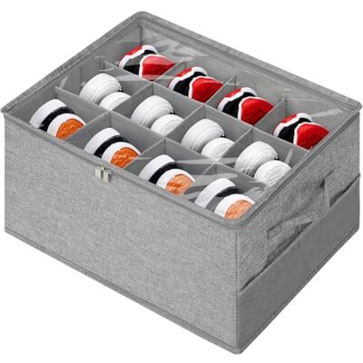 Cozary Organizador de Zapatos Armario, 12 Compartimentos Caja para Zapatos con Bolsa de Red, Tapas Transparentes e Asas Reforzadas, Caben 6-12 Pares, Plegables, para Zapatos, Ropa, Gris (43x32x32 cm) Cozary Organizador de Zapatos Armario, 12 Compartimentos Caja para Zapatos con Bolsa de Red, Tapas Transparentes e Asas Reforzadas, Caben 6-12 Pares, Plegables, para Zapatos, Ropa, Gris (43x32x32 cm)