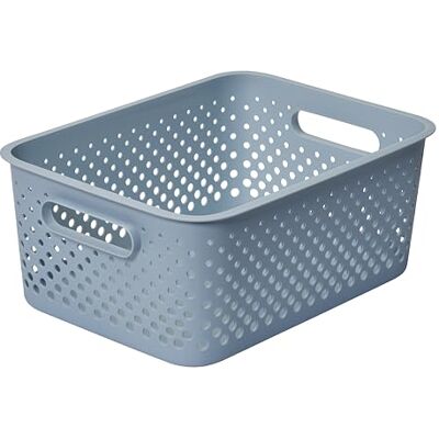 SmartStore Cesta de almacenamiento con asas en color azul, 11,4 L (36,5 x 27 x 15 cm) Contenedor de almacenamiento de plástico reciclado Caja de almacenamiento Essence L se adapta a papel A4 SmartStore Cesta de almacenamiento con asas en color azul, 11,4 L (36,5 x 27 x 15 cm) Contenedor de almacenamiento de plástico reciclado Caja de almacenamiento Essence L se adapta a papel A4