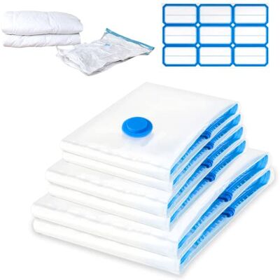 Carehabi 6 Piezas Bolsas al Vacio Ropa, Bolsas de Almacenamiento al Vacío 2*XL(100x80cm)+2*L(90x50cm)+2*L(80x60cm) para Guardar Ropa, Edredones, Almohadas, Mantas Carehabi 6 Piezas Bolsas al Vacio Ropa, Bolsas de Almacenamiento al Vacío 2*XL(100x80cm)+2*L(90x50cm)+2*L(80x60cm) para Guardar Ropa, Edredones, Almohadas, Mantas