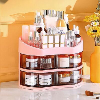JOYBOS Organizador de maquillaje con cajones giratorios 360º rosa JOYBOS Organizador de maquillaje con cajones giratorios 360º rosa
